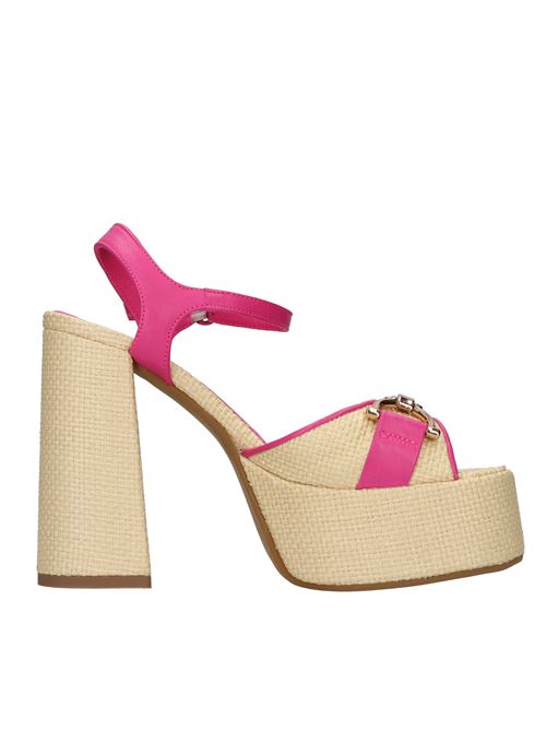 Raffia and leather sandals FESTA | MIMOSA RAFIA/NAPPABEIGE-BARBIE